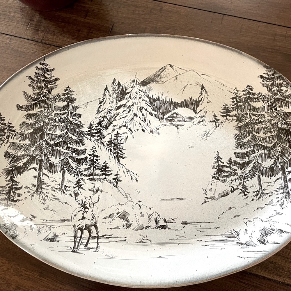Pottery Barn Rustic Forest Platter